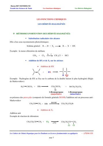 Les DÃ©rivÃ©s HalogÃ©nÃ©s - Orgapolym