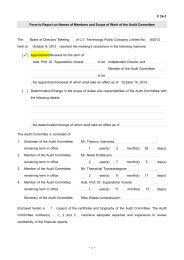 F 24-1 Form to Report on Names of Members and Scope of Work of ...
