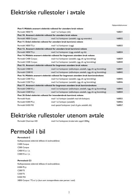 TilbehÃ¸rskatalog - Permobil