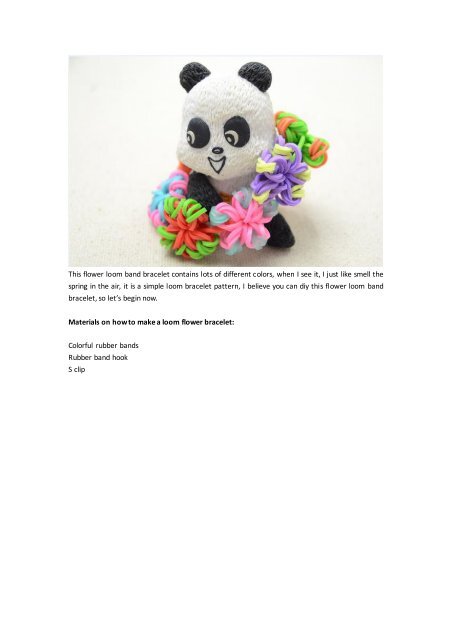 loom band flower bracelet easy