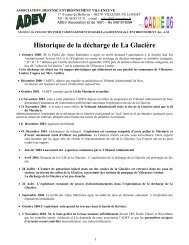 Historique de la décharge de La Glacière - ADEV