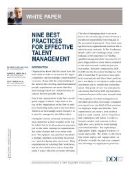 Nine Best Practices for Effective Talent Management