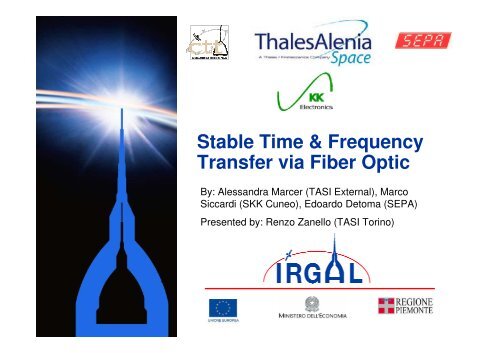 Stable Time &amp; Frequency Transfer via Fiber Optic - Irgal