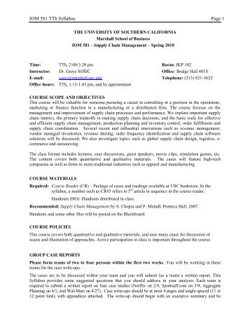 Detailed course plan (tentative) - Beyond Grey Pinstripes