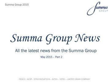 Summa Group News 2015 - May PT2