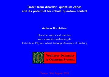 quantum chaos and its potential for robust quantum control in ...