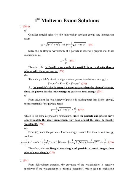 1st Midterm Exam Solutions