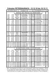 Fahrplan PETERSAURACH - 12.12.10 bis 10.12.11