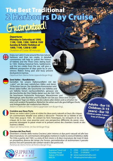 Sup Cruises Brochure - July 2012 - S Version ... - Malta Sightseeing