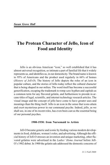 The Protean Character of Jello, Icon of Food and Identity