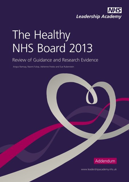 Healthy NHS Board: a review of - NHS Leadership Academy