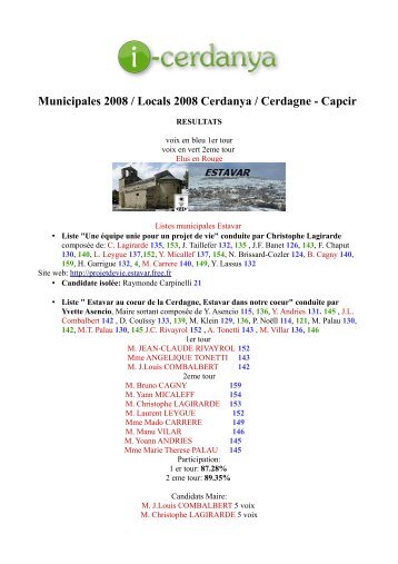 Municipales 2008 / Locals 2008 Cerdanya ... - I-Cerdanya info