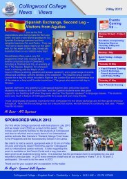 Weekly Newsletter 2 May 2012 - Collingwood College