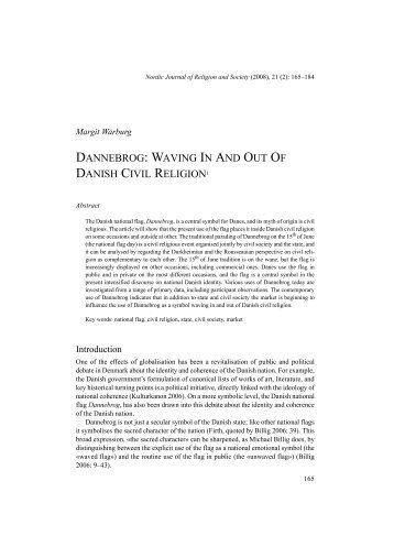 DANNEBROG: WAVING IN AND OUT OF DANISH CIVIL RELIGION1