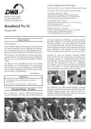 Rundbrief Nr. 31 - DWA Landesverband Sachsen/Thüringen