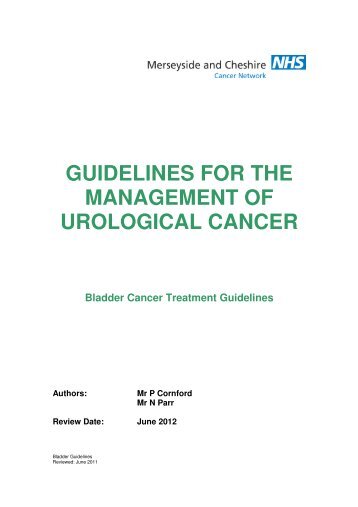 guidelines for the management of urological cancer - Merseyside ...