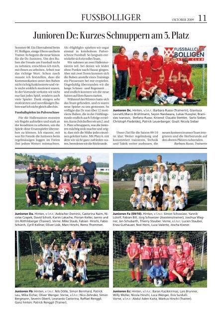 Ausgabe Oktober 2009 - FC Bolligen