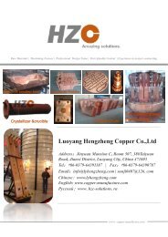 Cold hearth copper cooling bed pour lips for Furnace EBCHM EBCHR PACHM HZC Solutions