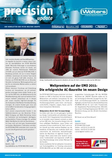 Unser aktueller Newsletter Precision Update 1 ... - Peter Wolters AG