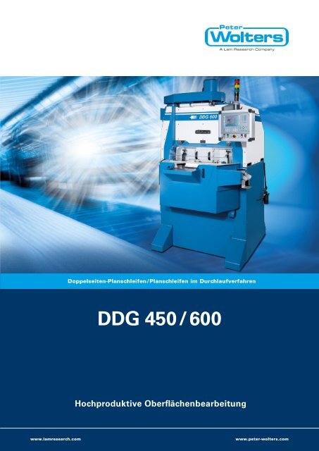 DDG 450 / 600 Hochproduktive ... - Peter Wolters AG