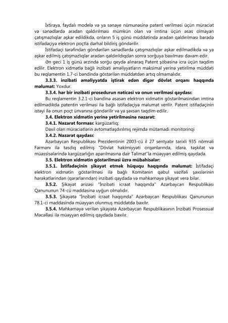 İnzibati reqlament - Standartlaşdırma, Metrologiya və Patent üzrə ...