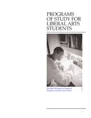 PROGRAMS OF STUDY FOR LIBERAL ARTS STUDENTS - Catalogs