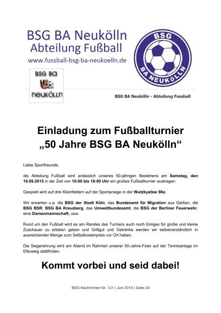 BSG-Nachrichten - Ausgabe 121