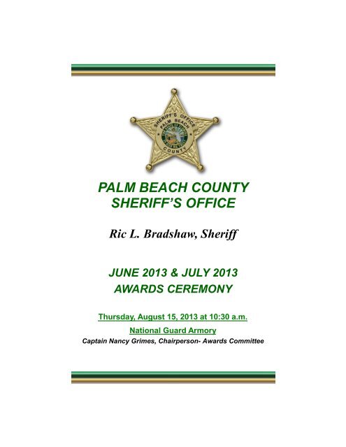 JUNE 2013 - Palm Beach County Sheriff's Office