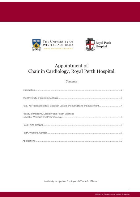 Chair in Cardiology, Royal Perth Hospital - His.admin.uwa.edu.au