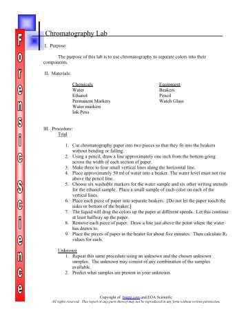 Chromatography Lab Report