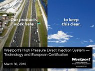Westport's High Pressure Direct Injection System - GAS Doctor, GPL ...