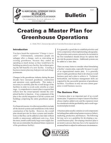 Creating a Master Plan for Greenhouse Operations