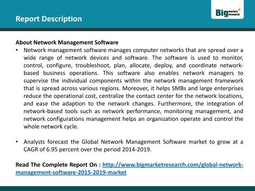 Global Network Management Software Market 2019-strengths and weaknesses of the key vendors