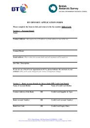 BT ODYSSEY APPLICATION FORM - British Antarctic Survey