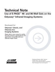 Use of E-PAGE 48- and 96-Well Gels on the Odyssey Infrared ...