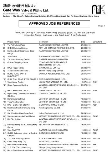 Job Reference - GateWay Valve & Fitting Ltd. GateWay Valve ...