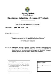 Decreto di approvazione - Regione Calabria - Dipartimento ...