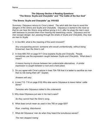 Odyssey essay questions answers