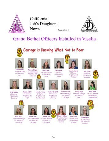 Bethel No. 102 of Grass Valley Cere - California Job's Daughters ...