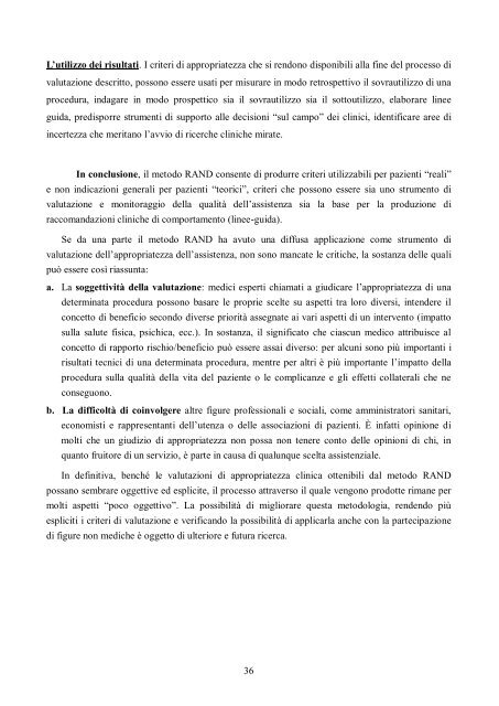 Manuale di formazione per il governo clinico: Appropriatezza