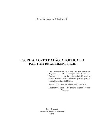 escrita, corpo e ação: a poética ea política de adrienne rich.