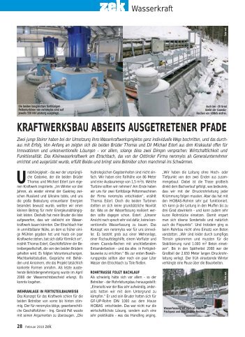 KRAFTWERKSBAU ABSEITS AUSGETRETENER PFADE