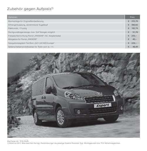 PREISE, AUSSTATTUNGEN UND TECHNISCHE DATEN - Peugeot