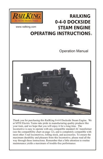 railking 0-4-0 dockside steam engine operating ... - MTH Trains