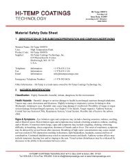 Material Safety Data Sheet - Hi-Temp Coatings