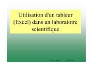 Utilisation d'un tableur (Excel) dans un laboratoire scientifique - IPMC