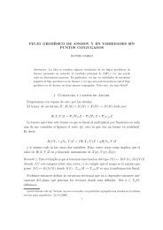 Flujo geodésico de Anosov y en variedades sin puntos conjugados