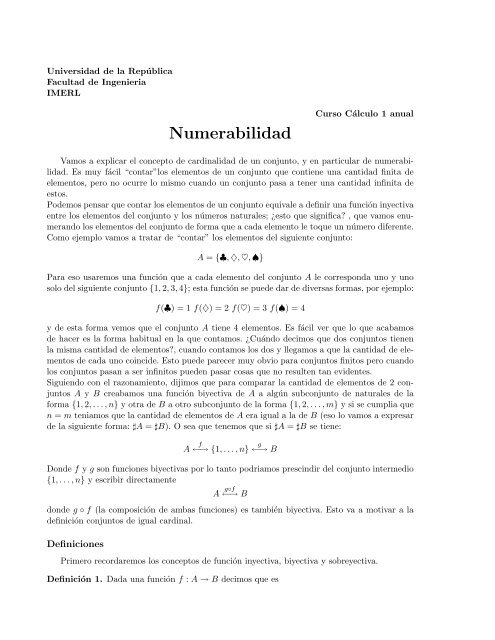 Notas de Numerabilidad