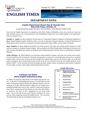 ENGLISH TIMES - Clark University