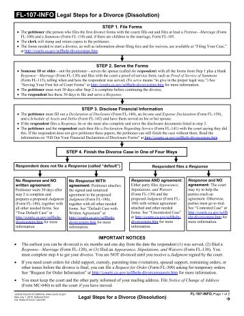 FL-107-INFO Legal Steps for a Divorce ... - California Courts